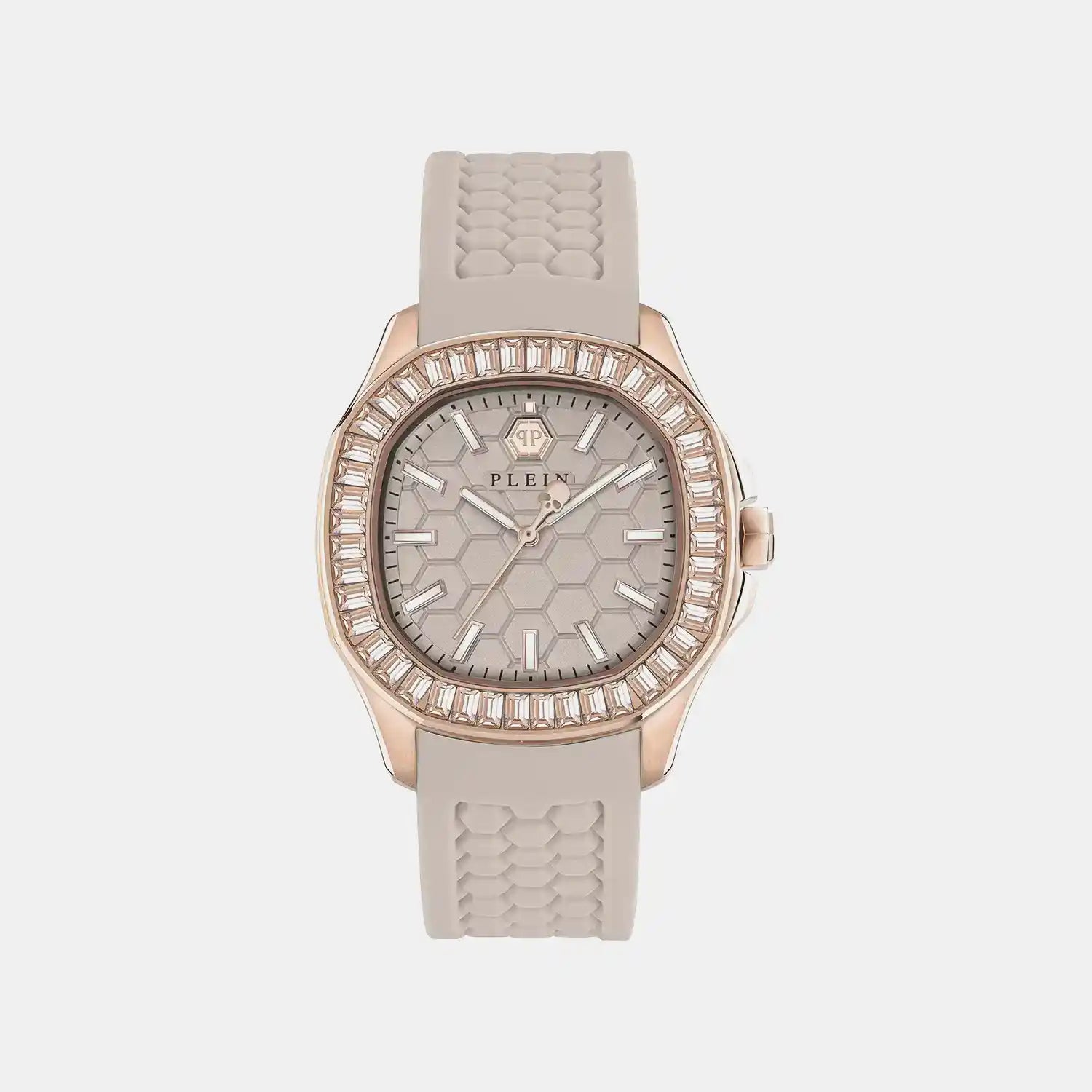 Spectre Women Quartz Beige Dial Analog Silicone Watch PWTAA0423