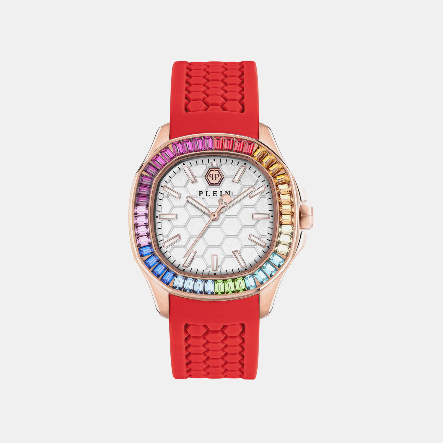 Women Quartz Silver White Dial Analog Silicone Watch PWTAA1024