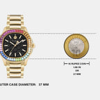 Women Quartz Black Dial Analog Stainless Steel Watch PWTAA1224