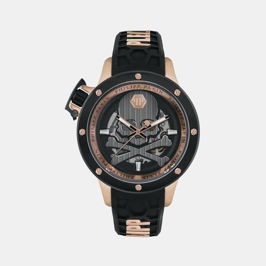 Plein Rich Male Rose Gold Automatic Silicon Watch PWUAA0623