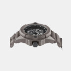 Skeleton Men Quartz Black Dial Analog Silicone Watch PWUBA0323