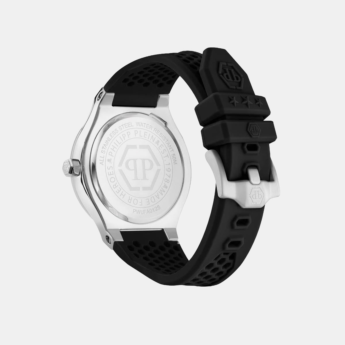 Ufa-New Gent Line Men Quartz Black Dial Analog Silicone Watch PWUFA0125
