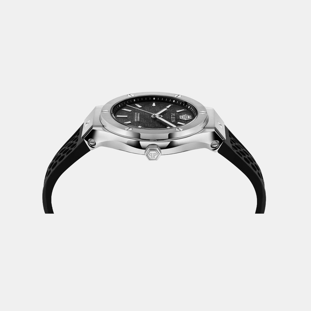Ufa-New Gent Line Men Quartz Black Dial Analog Silicone Watch PWUFA0125