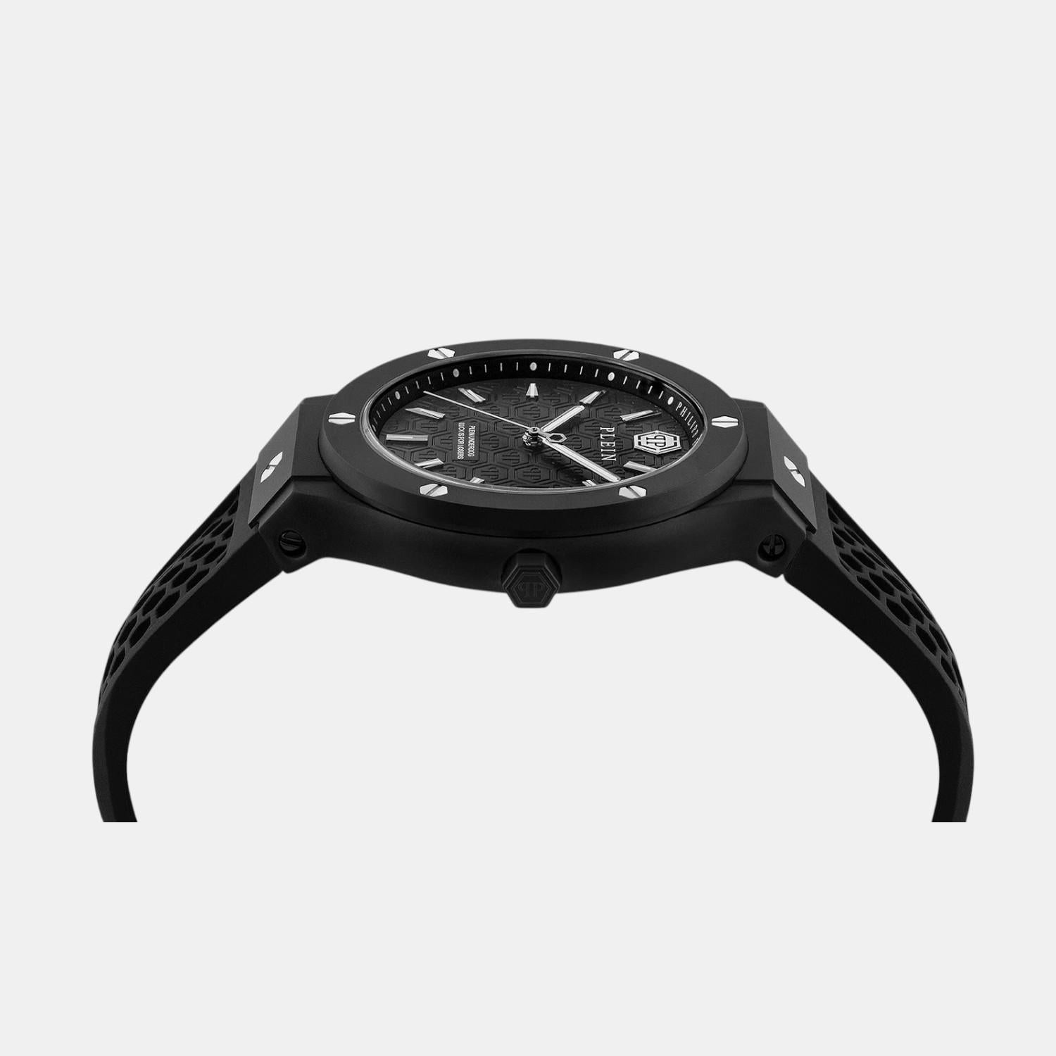 Men Quartz Black Dial Analog Silicone Watch PWUFA0325