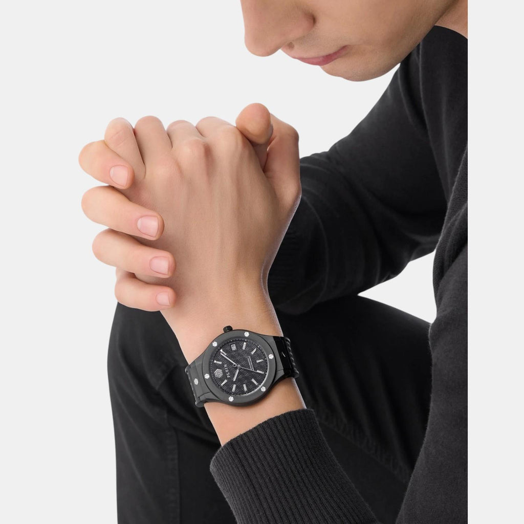 Men Quartz Black Dial Analog Silicone Watch PWUFA0325