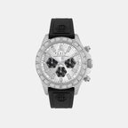 Men Quartz Silver Dial Chronograph Silicone Watch PWVAA0123