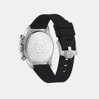 Men Quartz Silver Dial Chronograph Silicone Watch PWVAA0123