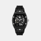 Men Quartz Black Dial Analog Silicone Watch PWVBA0423