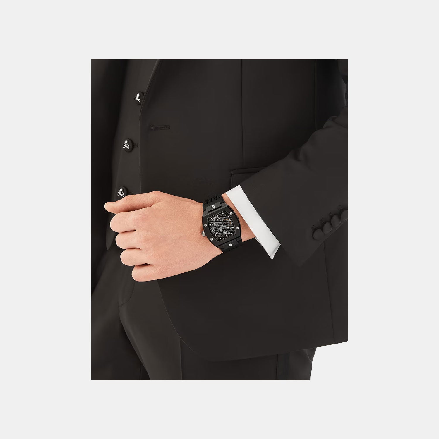 Men Quartz Black Dial Analog Silicone Watch PWVBA0423