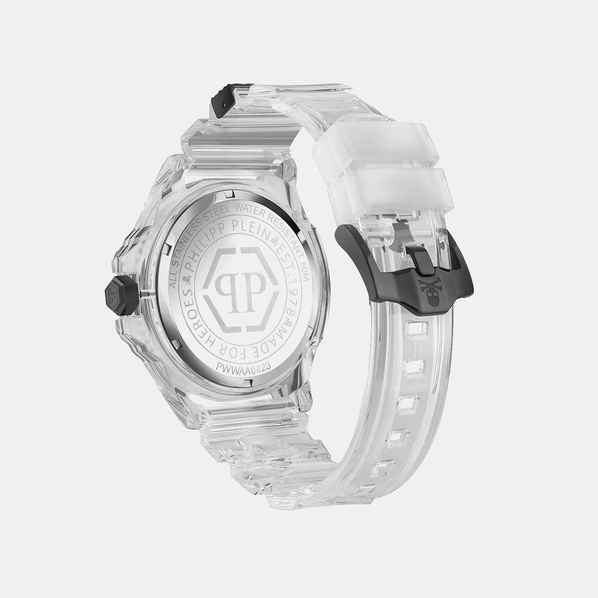 Waa-Skull Synthetic Men Quartz Black Dial Analog Plastic Watch PWWAA0423