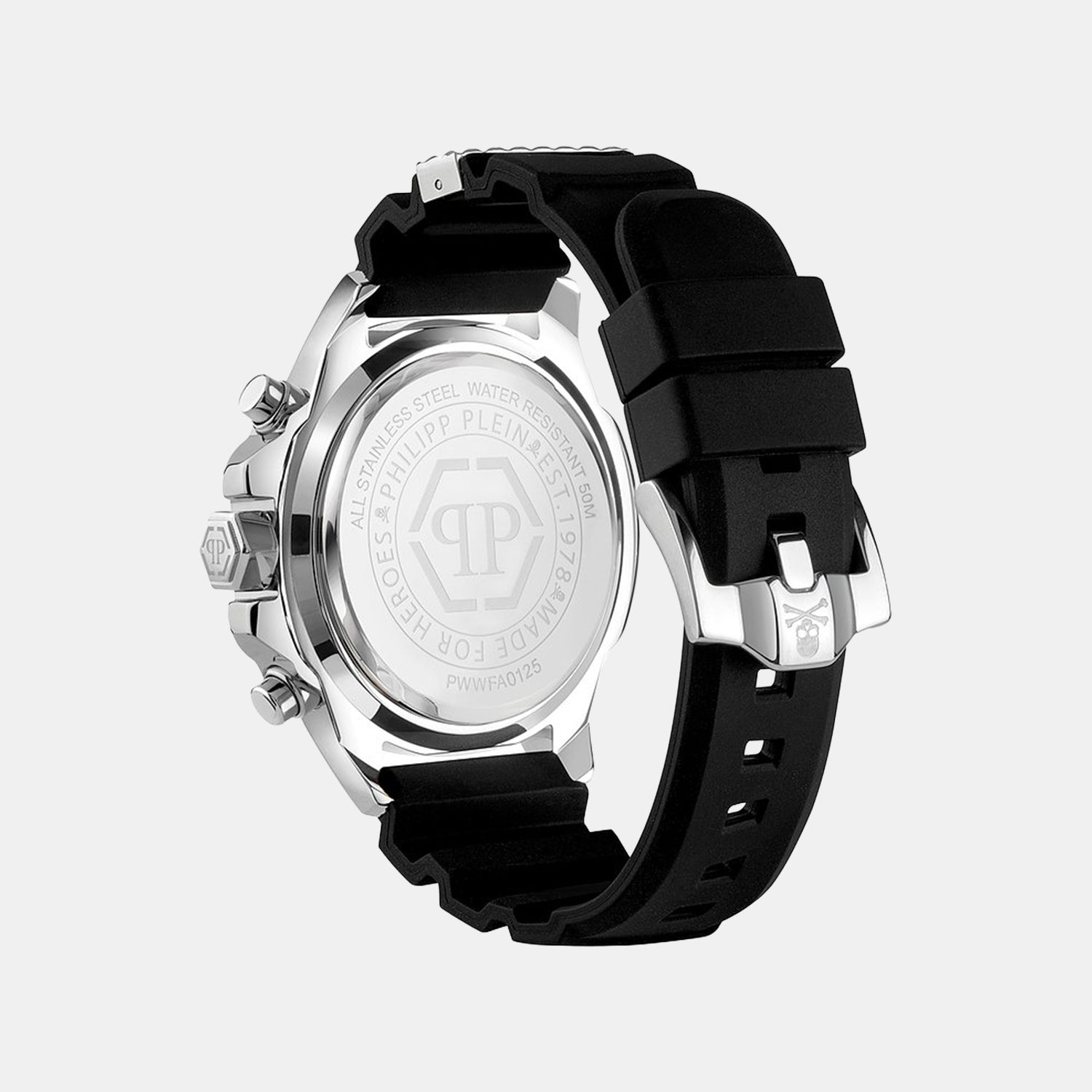 Men Quartz Black Dial Chronograph Silicone Watch PWWFA0125