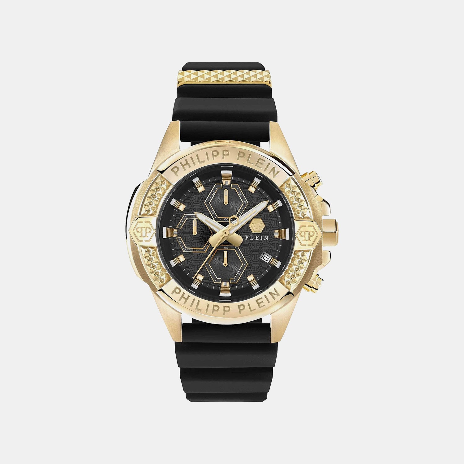 The $Kull Chrono Men Quartz Black Dial Chronograph Silicone Watch PWWFA0225