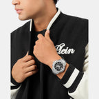 Men Quartz Black Dial Chronograph Stainless Steel Watch PWWFA0425