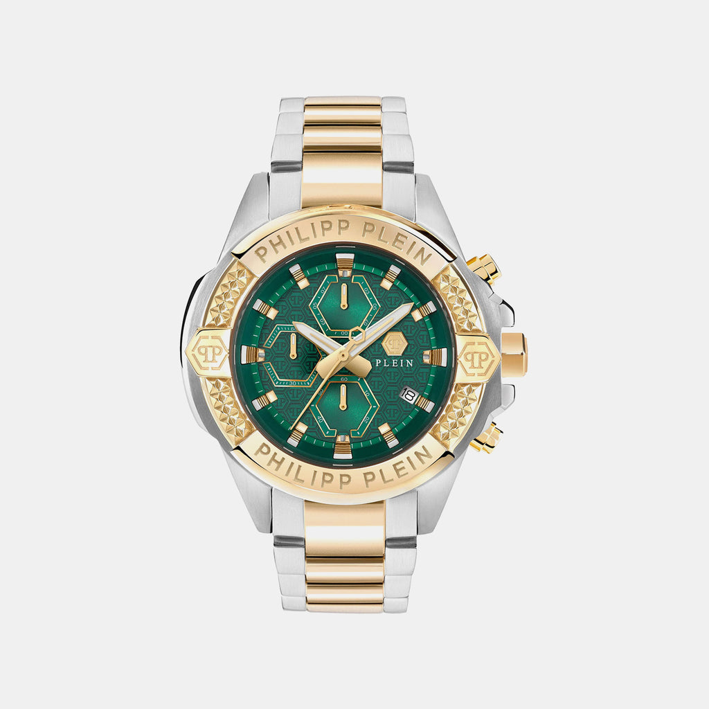 The $Kull Chrono Men Quartz Green Dial Chronograph Metal Watch PWWFA0525