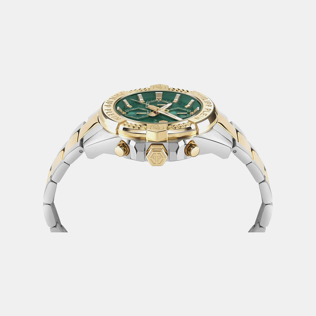 The $Kull Chrono Men Quartz Green Dial Chronograph Metal Watch PWWFA0525