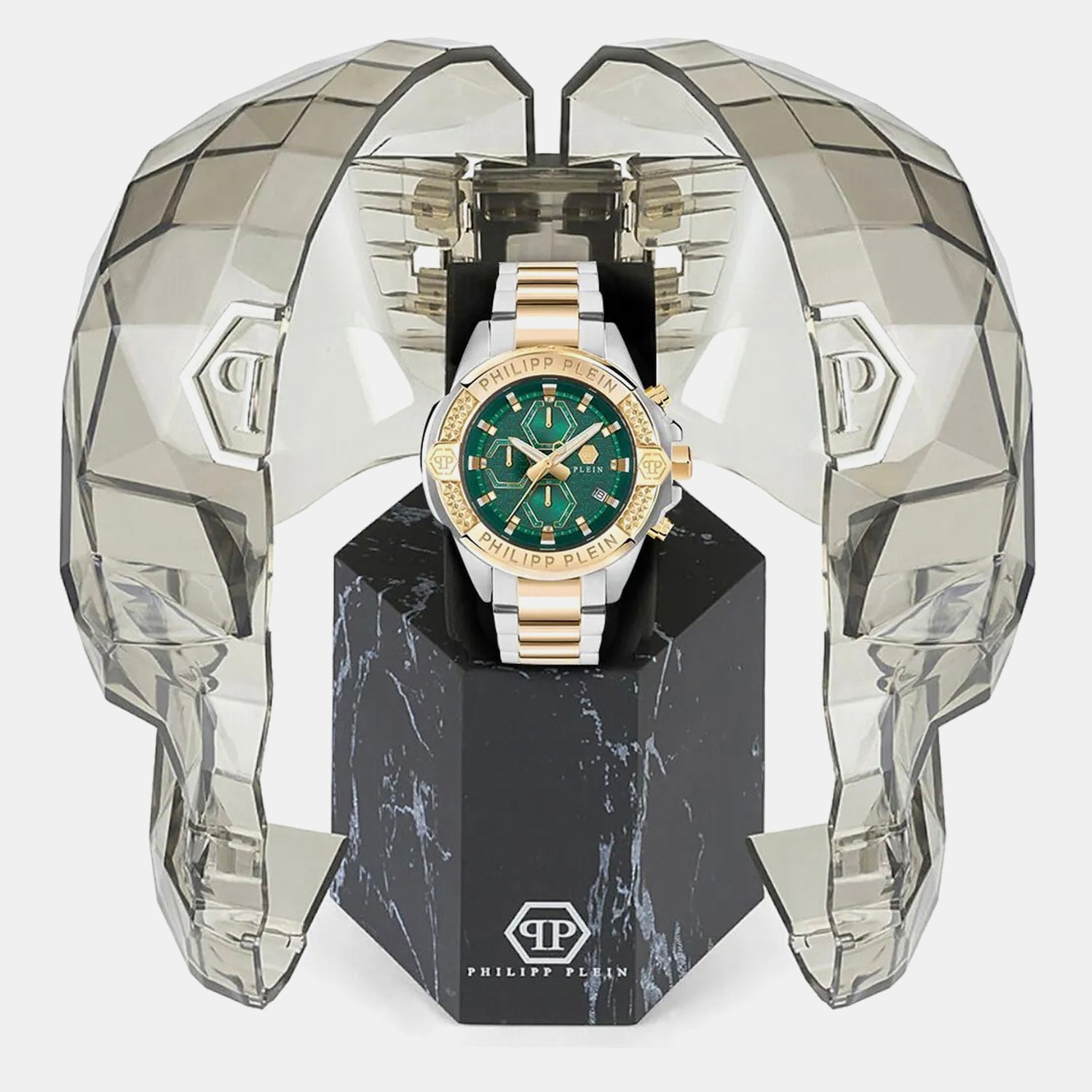 The $Kull Chrono Men Quartz Green Dial Chronograph Metal Watch PWWFA0525