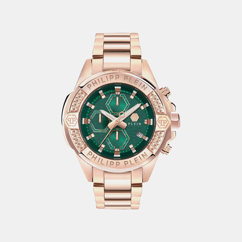 Men Quartz Green Dial Analog Metal Watch PWWFA0625