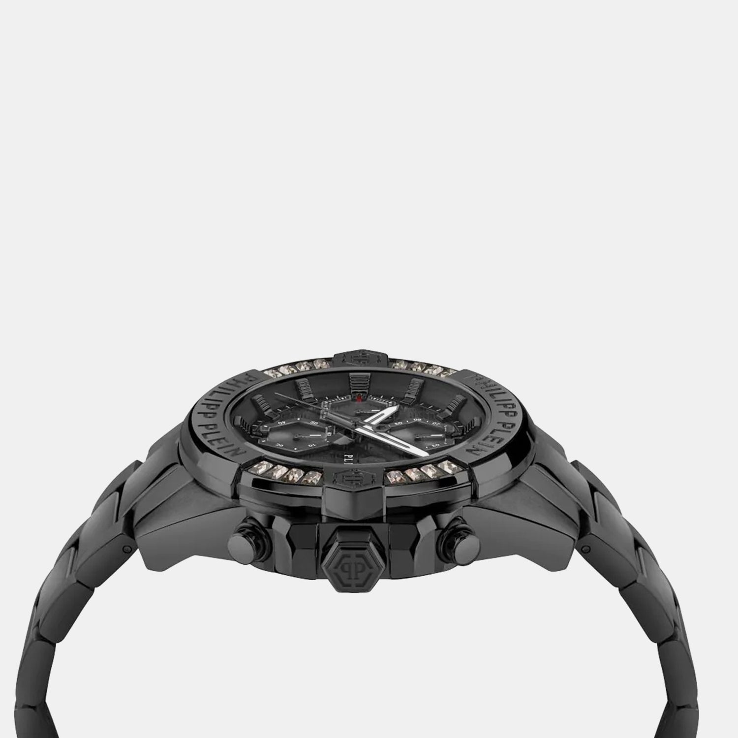 Men Quartz Black Dial Chronograph Stainless Steel Watch PWWFA0725