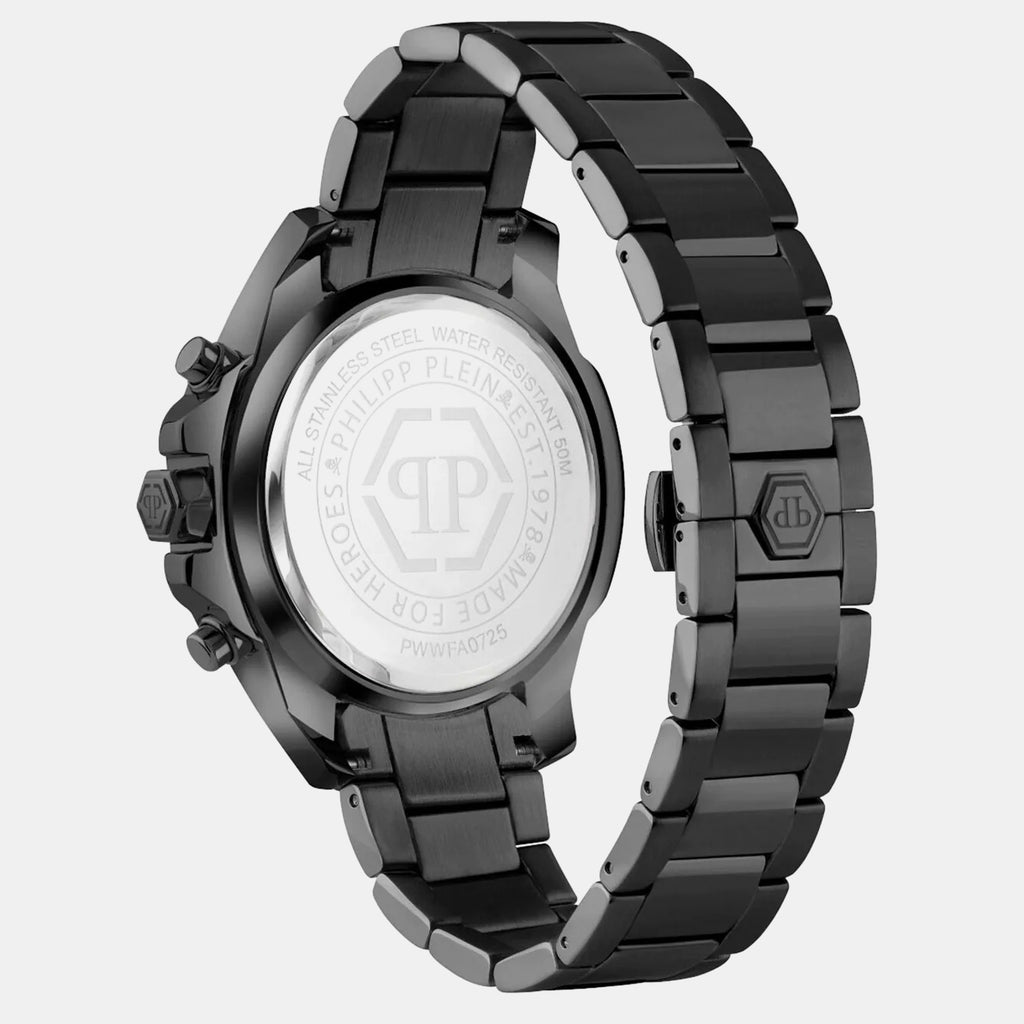 Men Quartz Black Dial Chronograph Stainless Steel Watch PWWFA0725