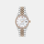 Yaa-Date Superlative 36Mm Women Quartz White Dial Analog Stainless Steel Watch PWYAA0223