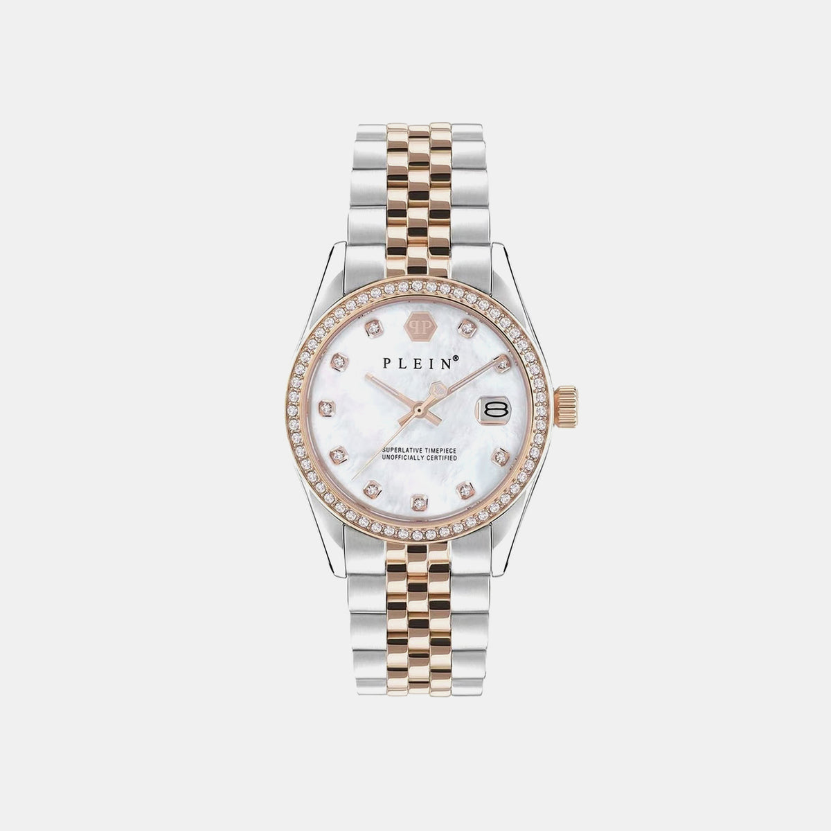 Yaa-Date Superlative Women Quartz White Dial Analog Stainless Steel Watch PWYAA0223