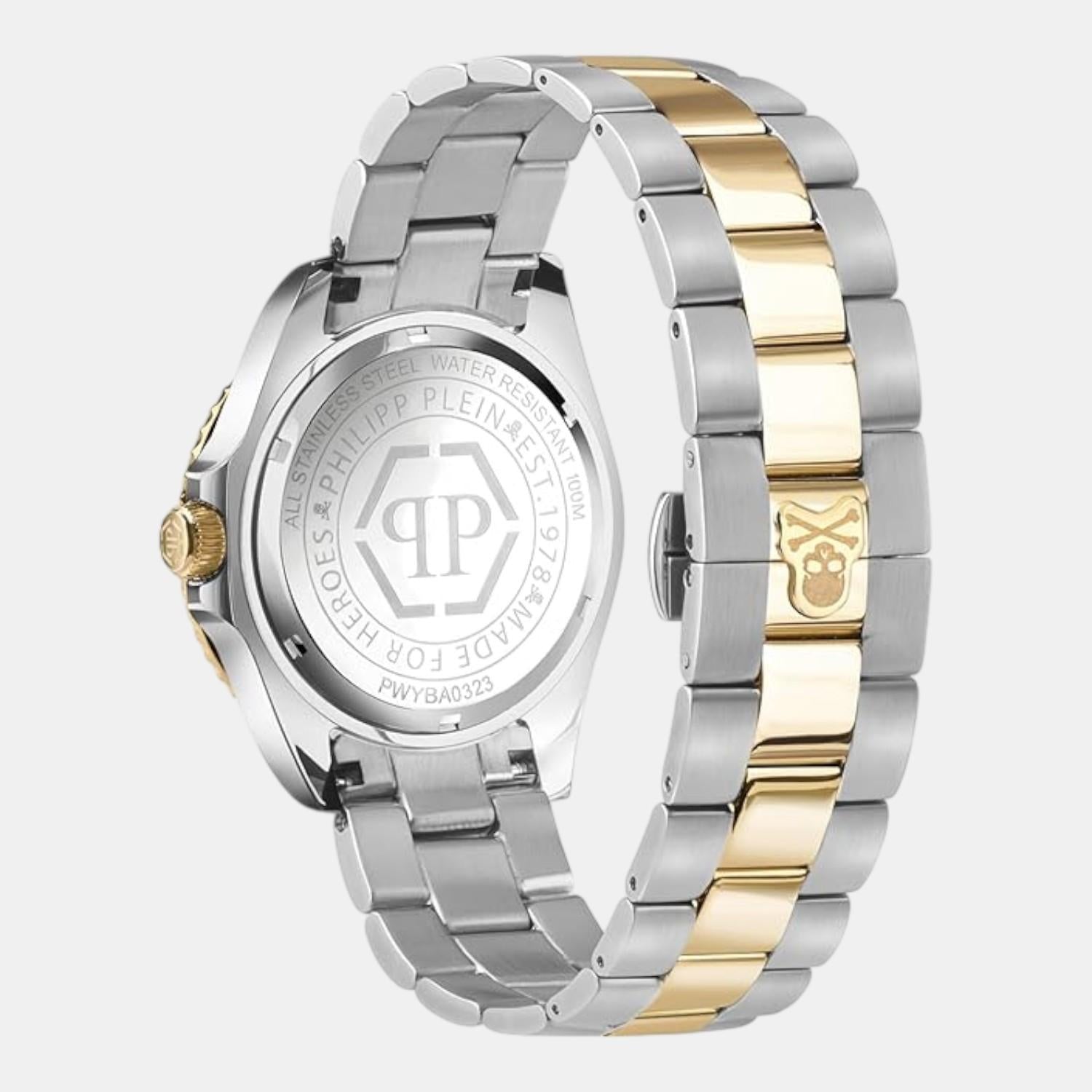 Men Quartz Black Dial Analog Stainless Steel Watch PWYBA0323