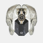 Men Quartz Black Dial Analog Stainless Steel Watch PWYBA0323