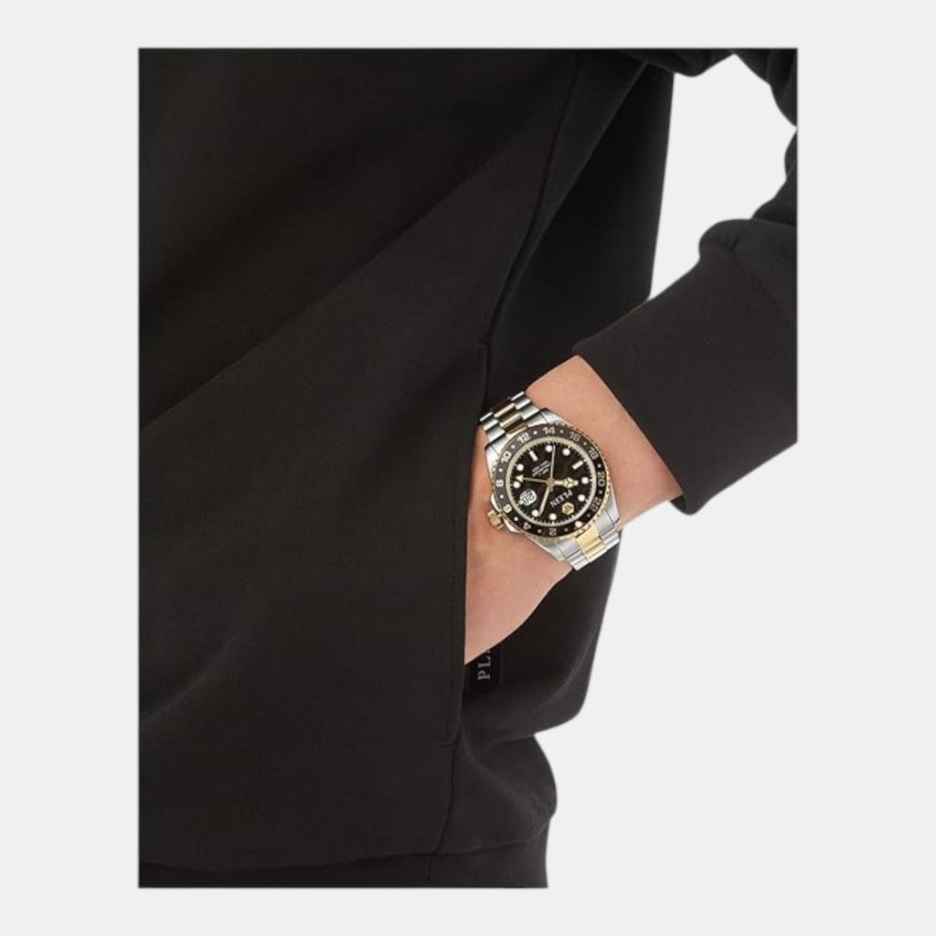 Men Quartz Black Dial Analog Stainless Steel Watch PWYBA0323