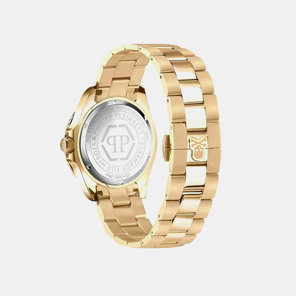 Men Quartz Gold Dial Analog Stainless Steel Watch PWYBA0423
