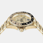 Men Quartz Gold Dial Analog Stainless Steel Watch PWYBA0423