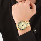 Men Quartz Gold Dial Analog Stainless Steel Watch PWYBA0423
