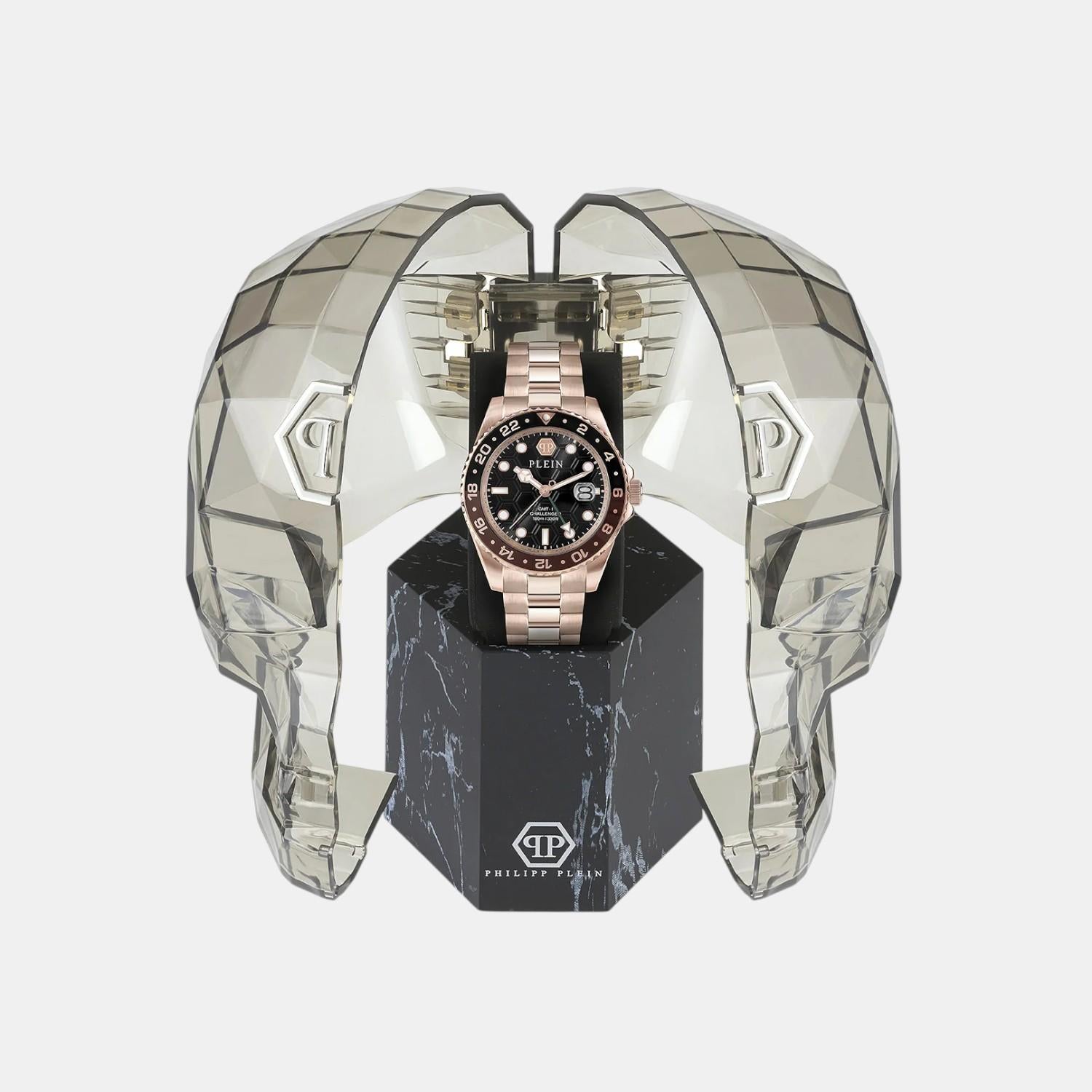 Men Quartz Black Dial Analog Stainless Steel Watch PWYBA0723