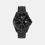 Men GMT Black Dial Analog Stainless Steel Watch PWYBA0923