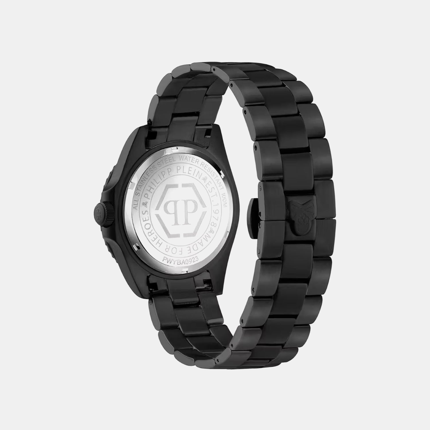 Men GMT Black Dial Analog Stainless Steel Watch PWYBA0923