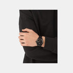 Men GMT Black Dial Analog Stainless Steel Watch PWYBA0923