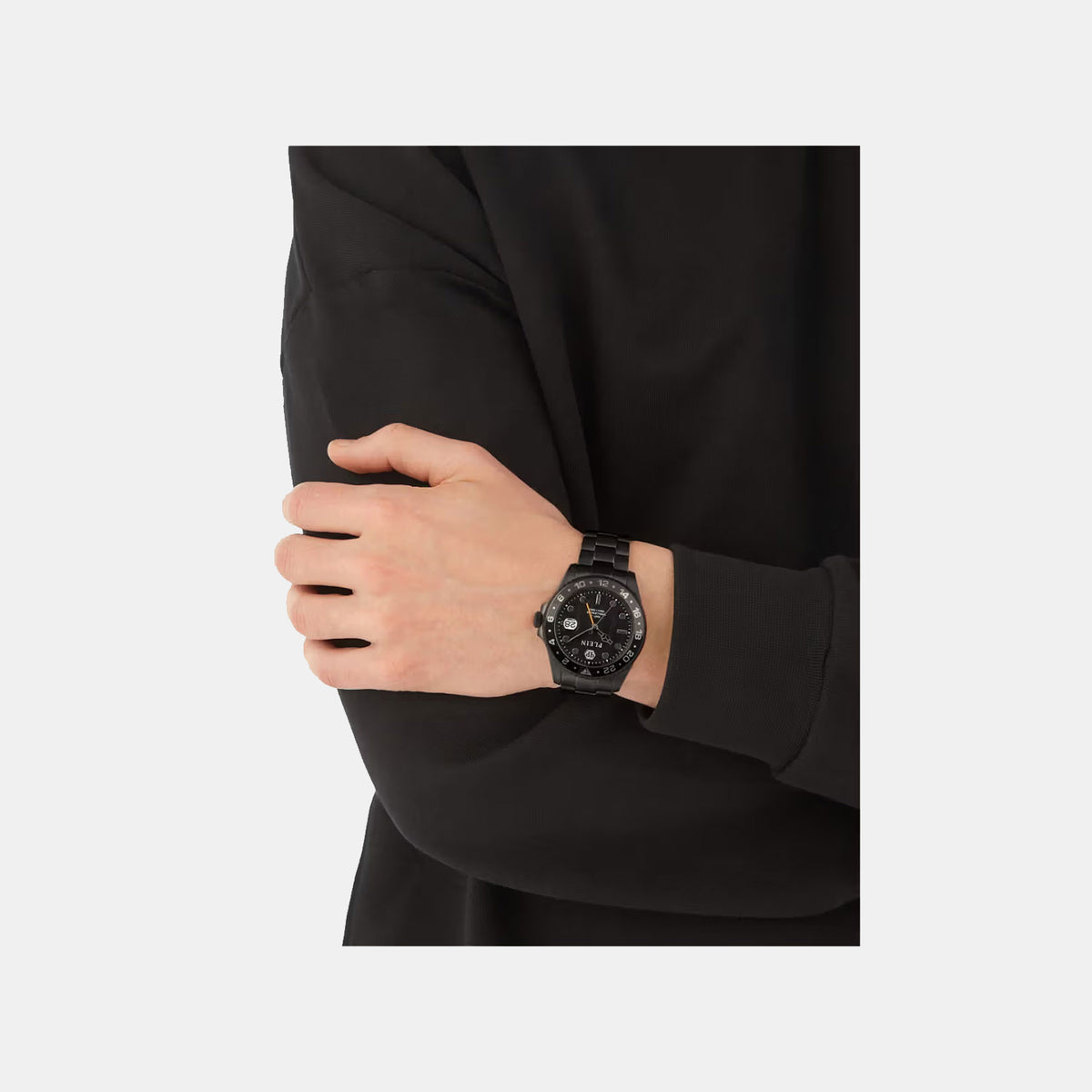 Yba-Gmt-I Challenger Men Quartz Black Dial Analog Stainless Steel Watch PWYBA0923