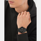 GMT-I Challenger Men Quartz Black Dial Analog Silicone Watch PWYBA1023