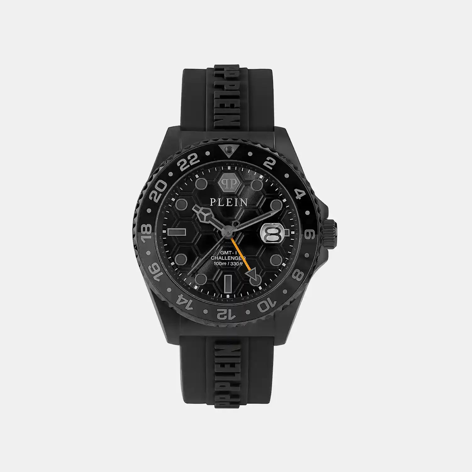 GMT-I Challenger Men Quartz Black Dial Analog Silicone Watch PWYBA1023