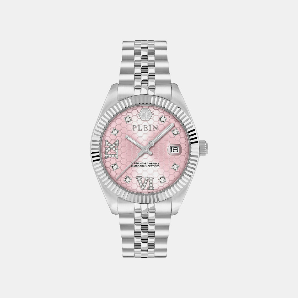 Superlative Women Quartz Pink Dial Analog Metal Watch PWYFA0125