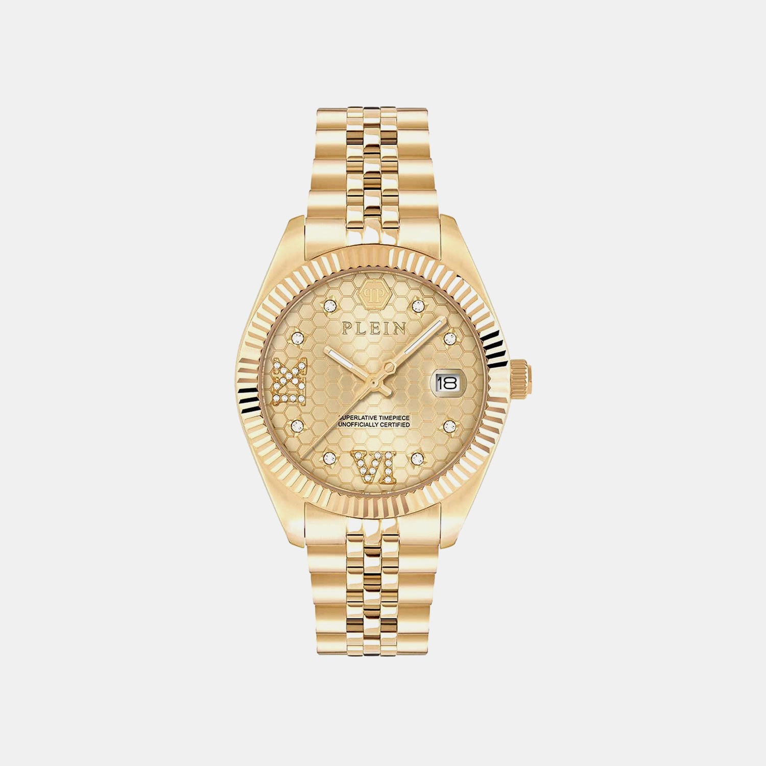 Superlative Women Quartz Champagne Dial Analog Metal Watch PWYFA0425