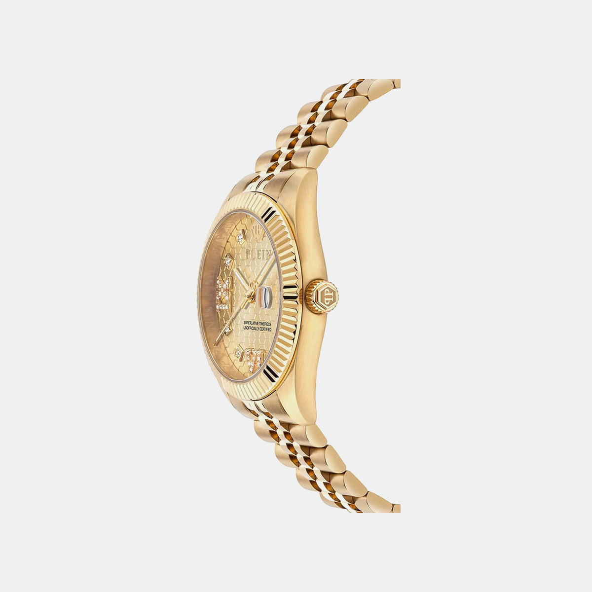 Superlative Women Quartz Gold Dial Analog Stainless Steel Watch PWYFA0425
