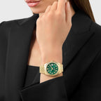 Women Quartz Green Dial Analog Stainless Steel Watch PWYFA0626