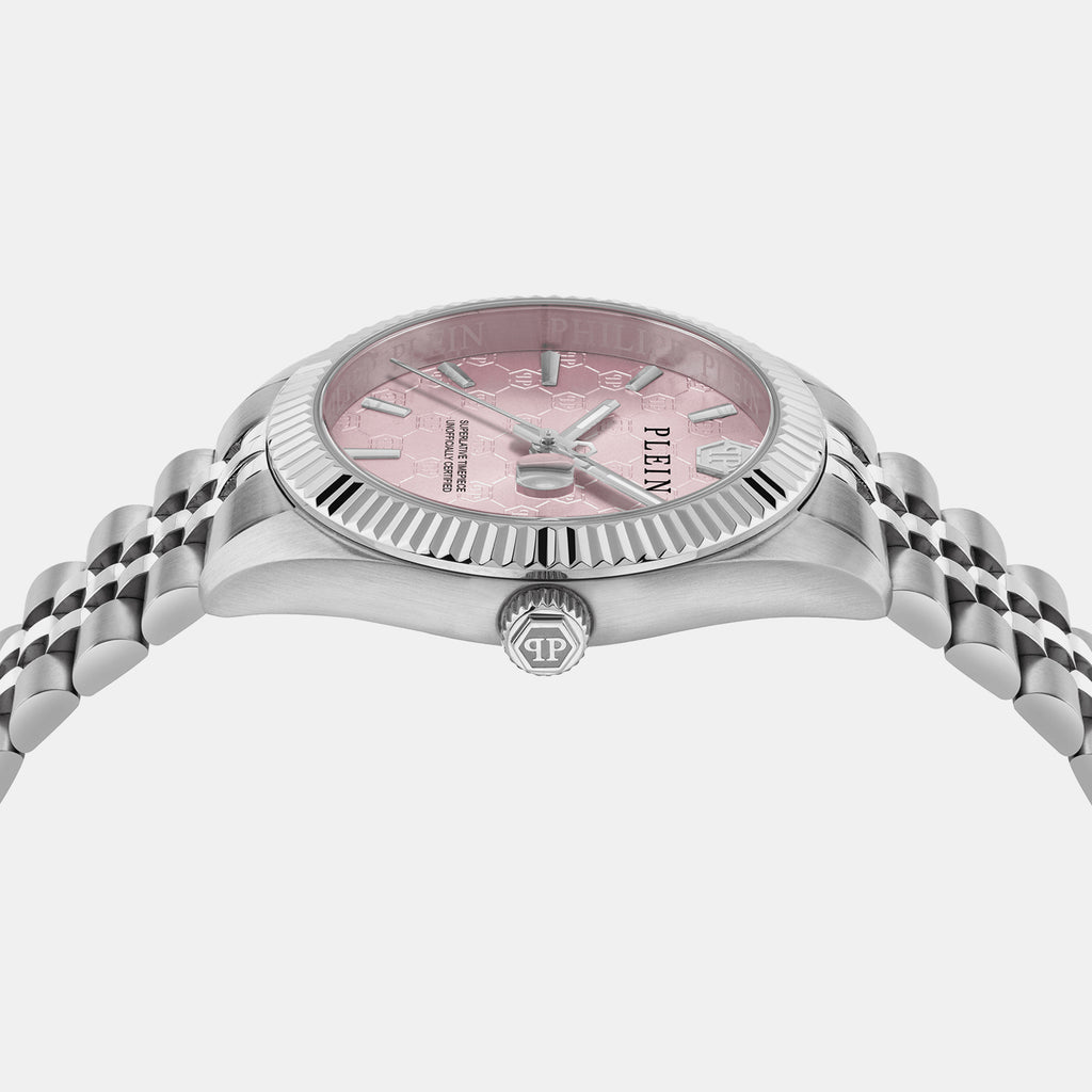 Women Quartz Pink Dial Analog Stainless Steel Watch PWYFA0826
