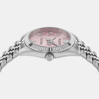 Women Quartz Pink Dial Analog Stainless Steel Watch PWYFA0826