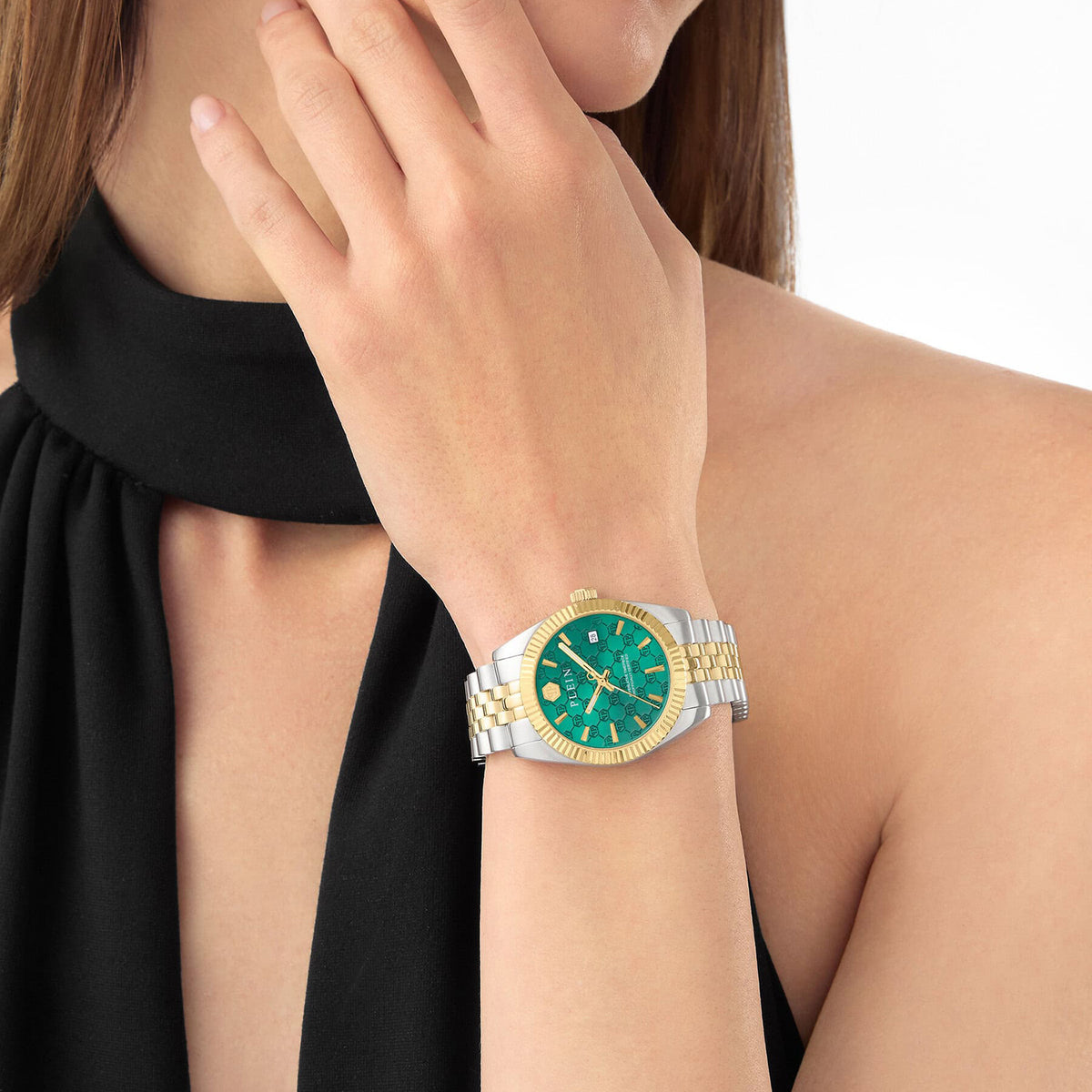 Women Quartz Green Dial Analog Stainless Steel Watch PWYFA0926