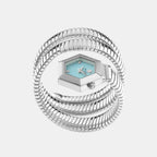 Women Quartz Turquoise Dial Analog Stainless Steel Watch PWZAA0625