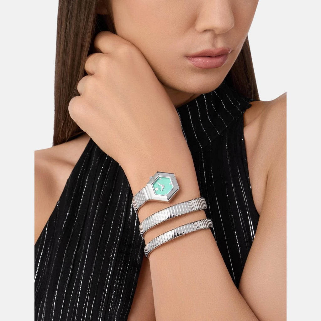 Women Quartz Turquoise Dial Analog Stainless Steel Watch PWZAA0625