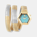 Women Quartz Turquoise Dial Analog Stainless Steel Watch PWZAA0725