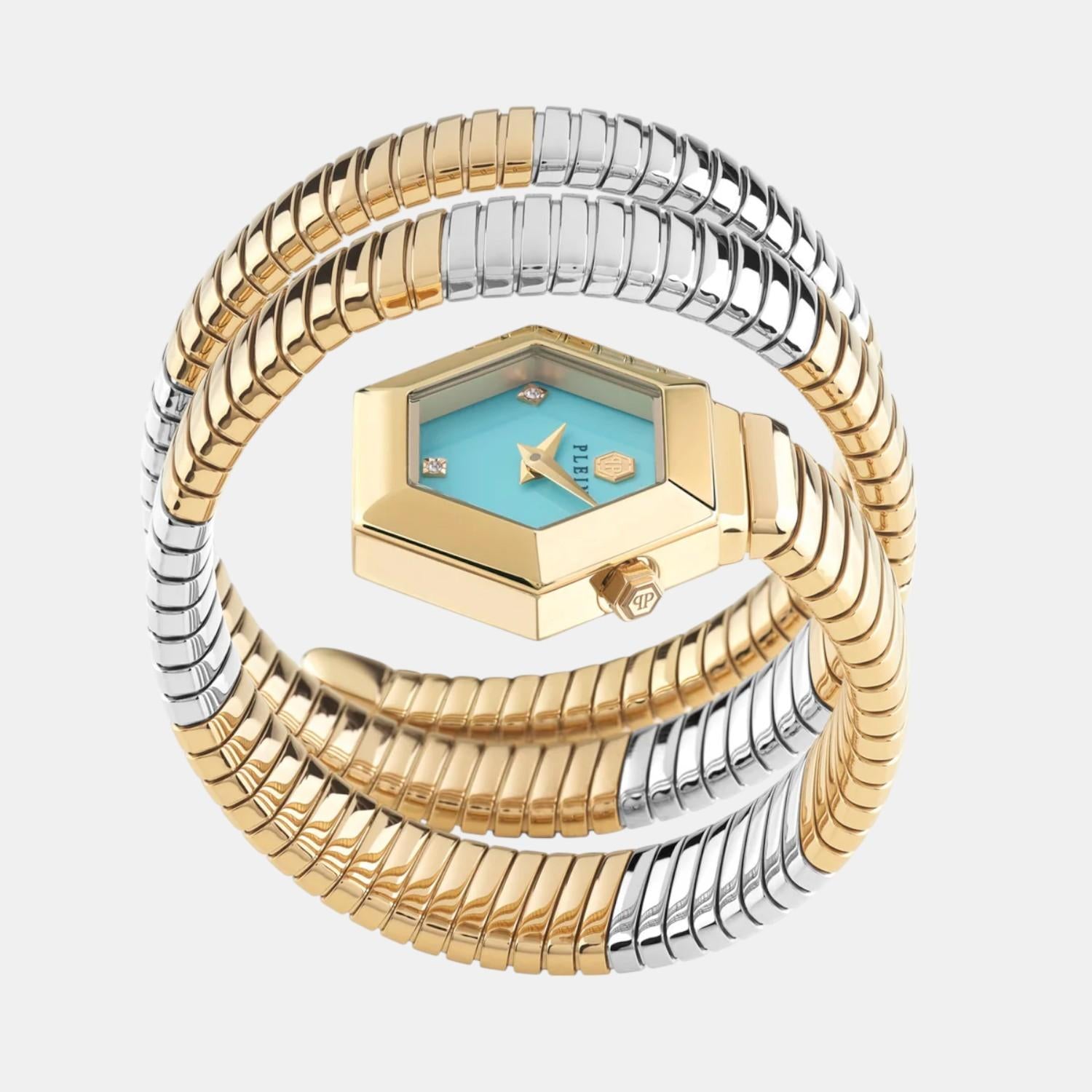 Women Quartz Turquoise Dial Analog Stainless Steel Watch PWZAA0725