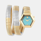 Women Quartz Turquoise Dial Analog Stainless Steel Watch PWZAA0725